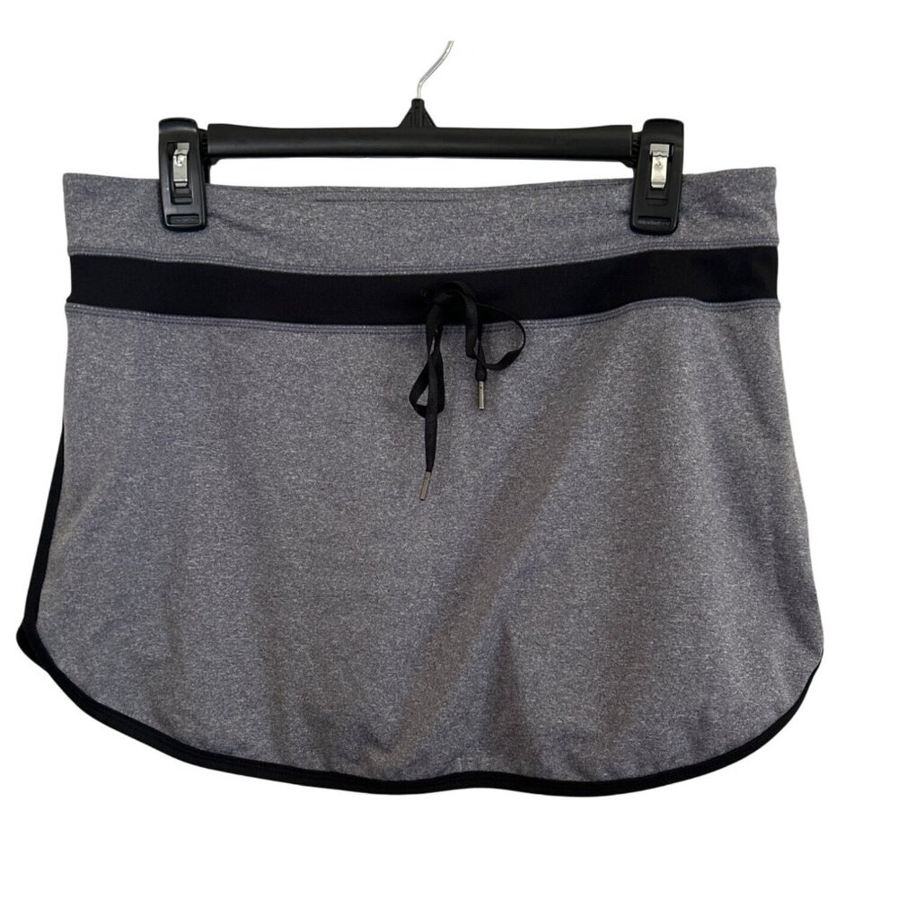 90 Degree By Reflex Womens Active Skort Gray Black Stretchy Activewear Size L